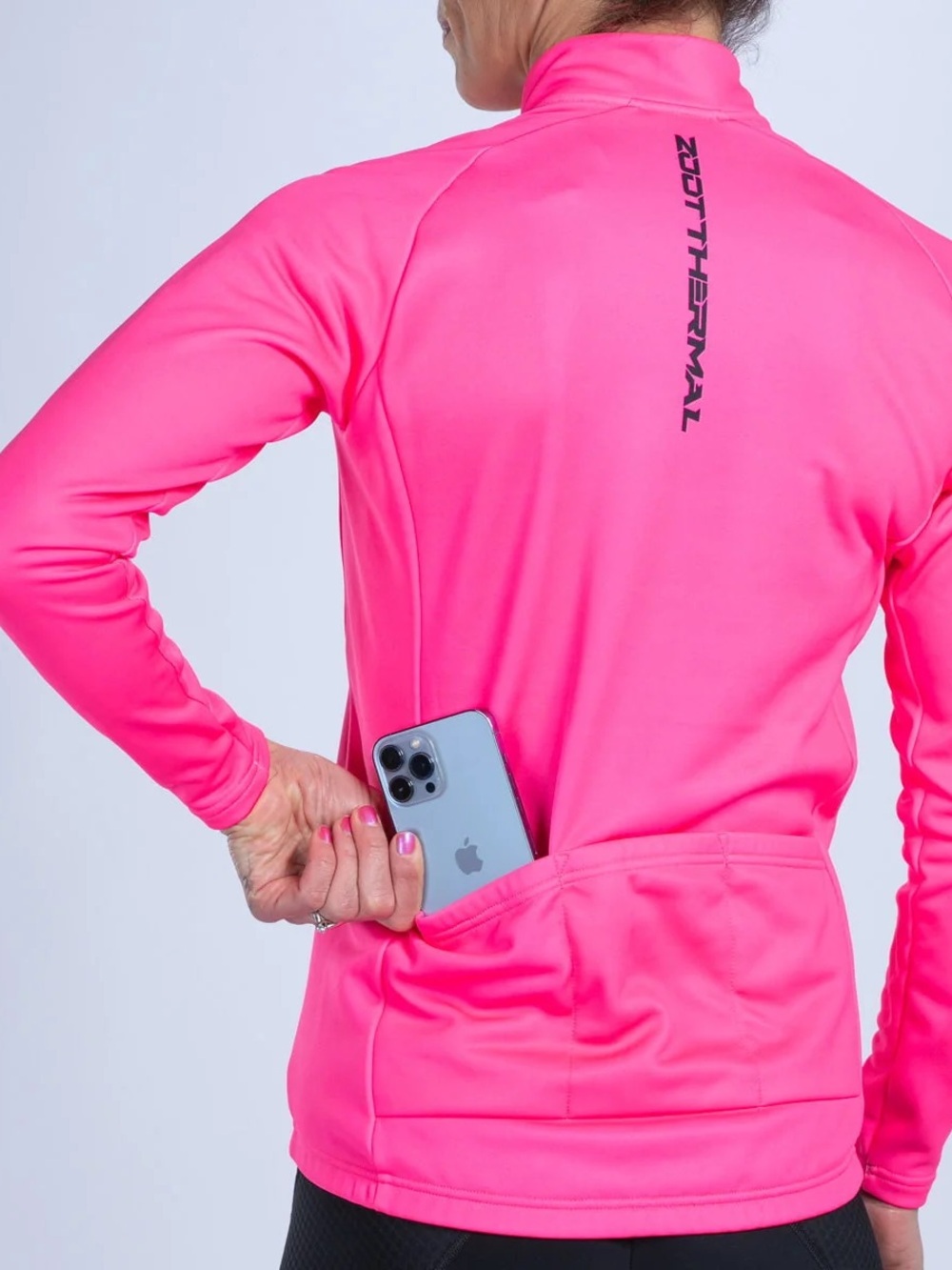 NWT Zoot Women's Ltd Cycle Thermal Jersey - Hi Viz Pink - Picture 2 of 5